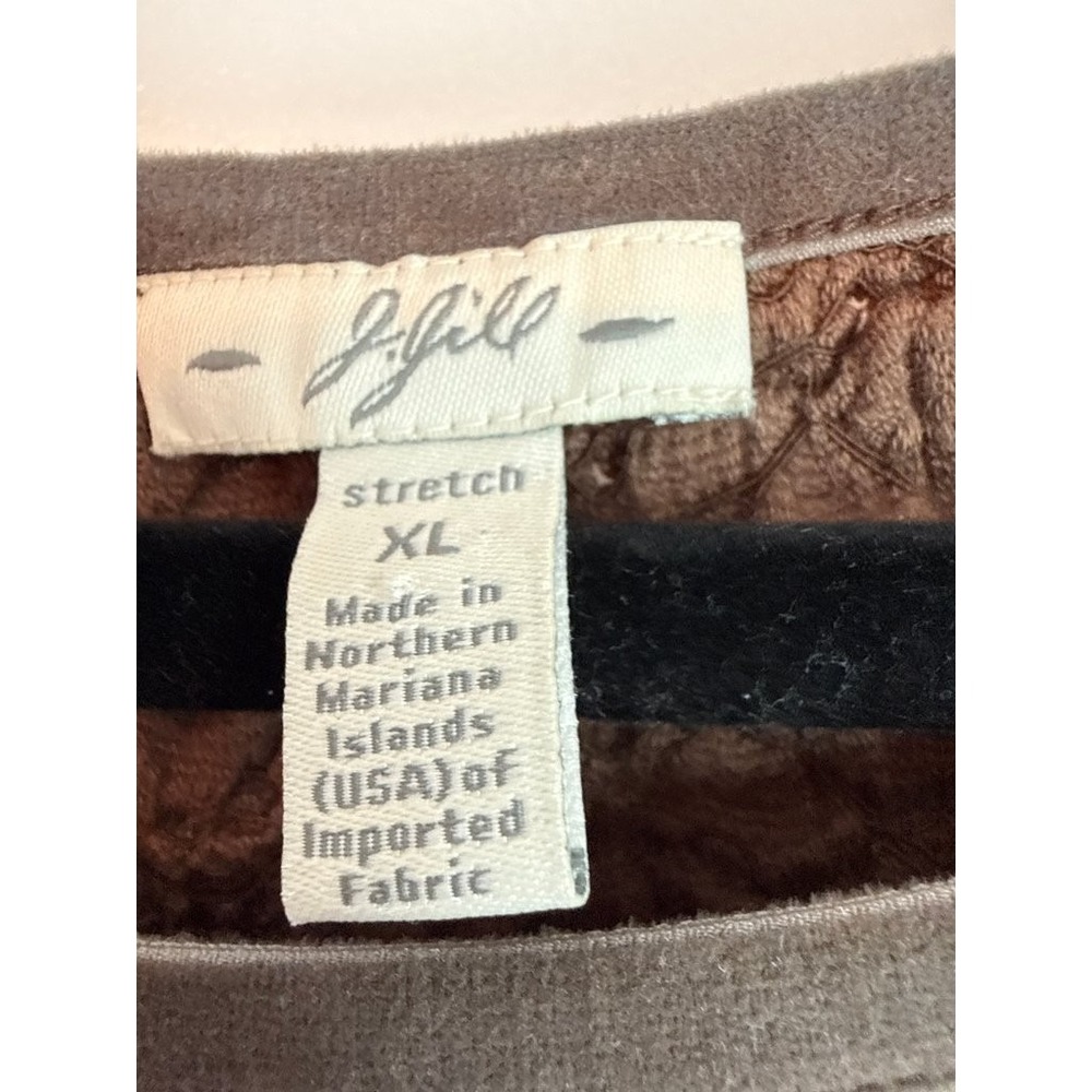 J. Jill Brown Textured Long Sleeve Top - Size XL